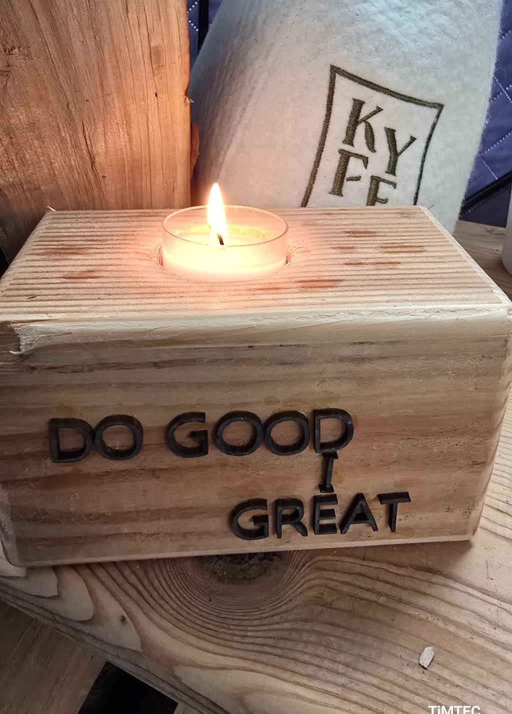 Do Good. Die Great. Candle Block