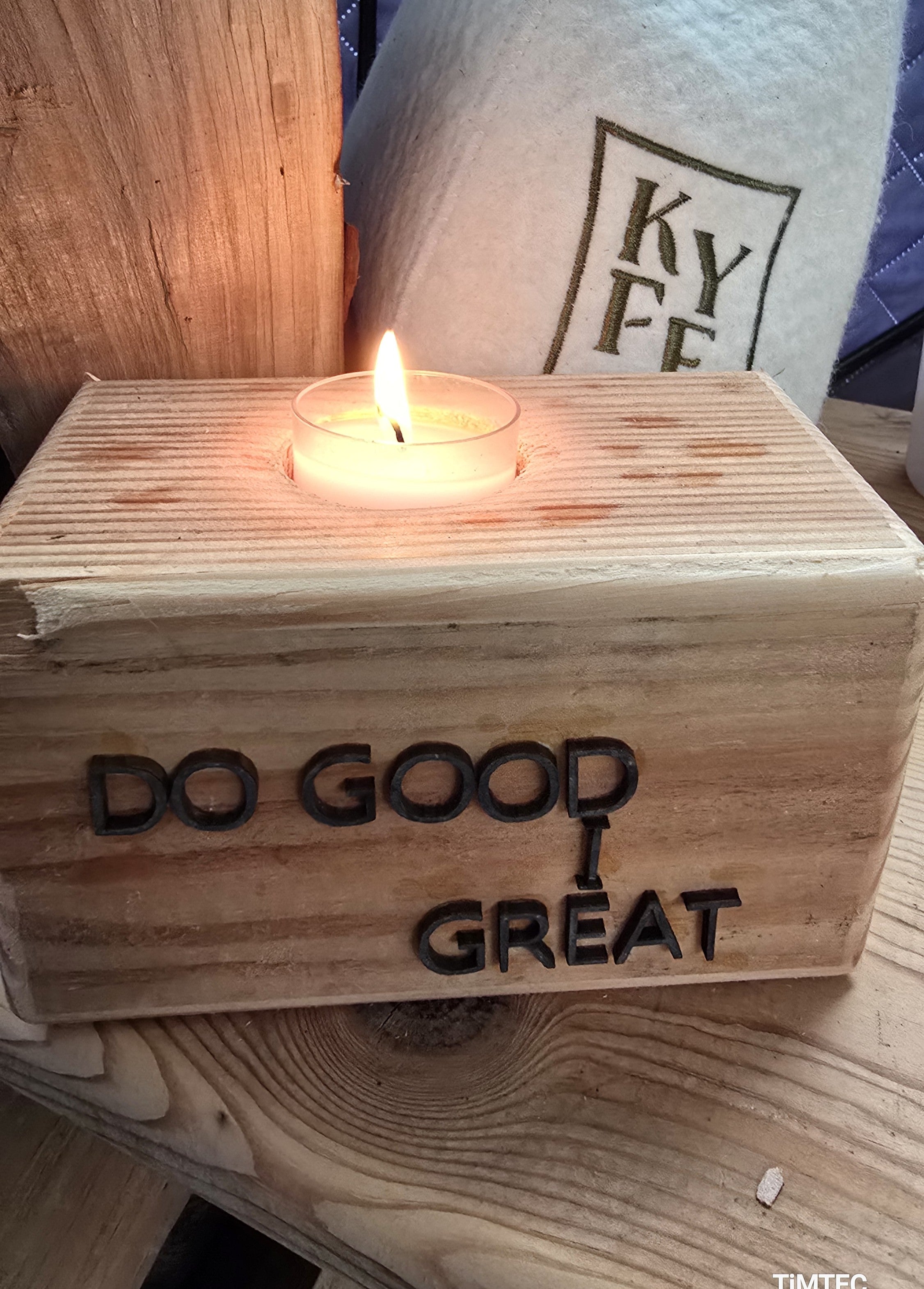 Do Good. Die Great. Candle Block