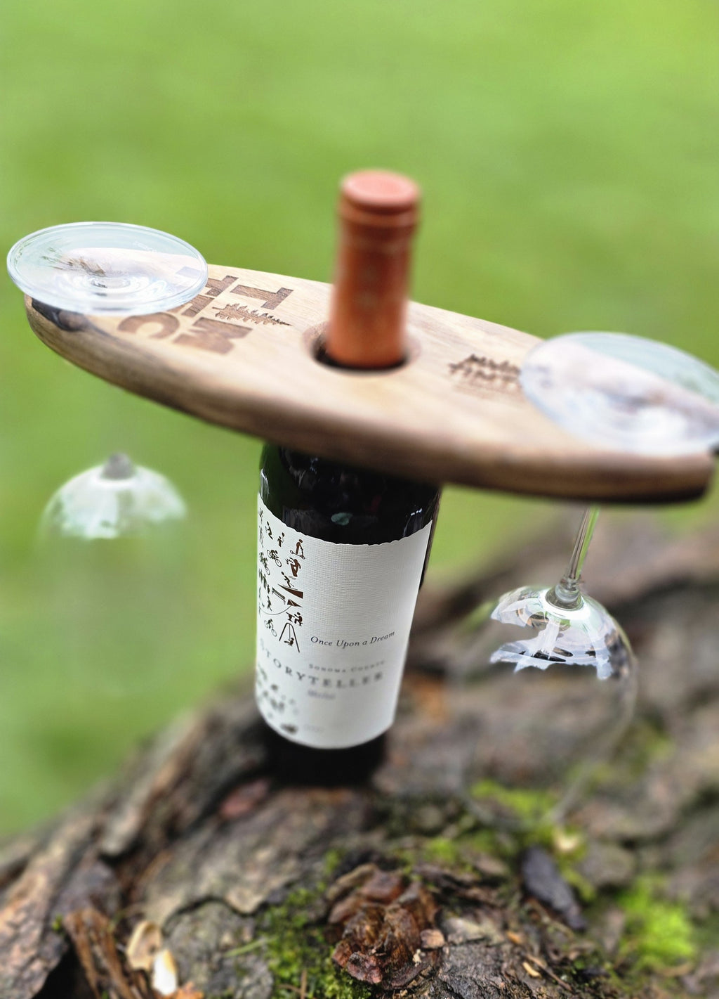 Wine Bottle and Glass Display